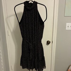 Elegant Taylor black  Polka Dot Halter Dress